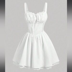 White Flowy Springtime Corset Dress